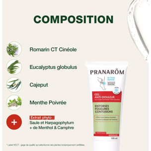 Pranarom - Gel anti-douleur - dispositif médical - 100 ml