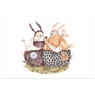 Affiche enfant oiseaux et crème glacée  Affiche seule