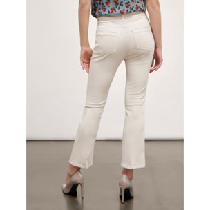 Motivi - Pantaloni kick flare in drill - Beige