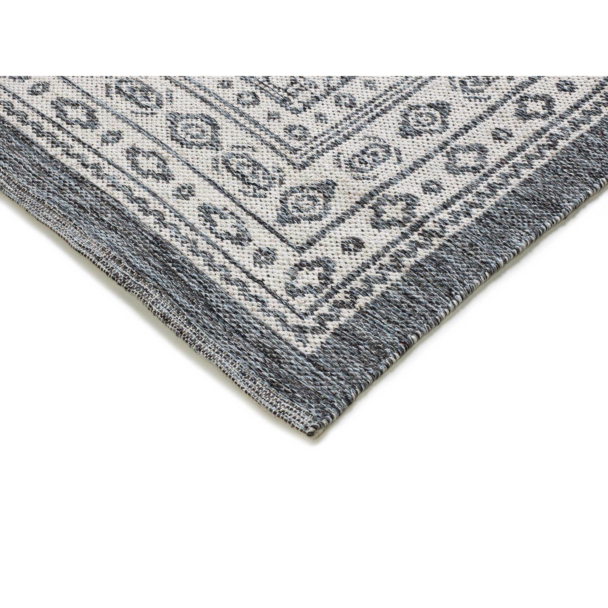 CHANDIA Alfombra kilim algodón reciclado en azul, varias medidas disponibles