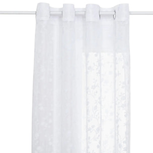 Voilage motif abstrait "Lazi" blanc 140x240cm