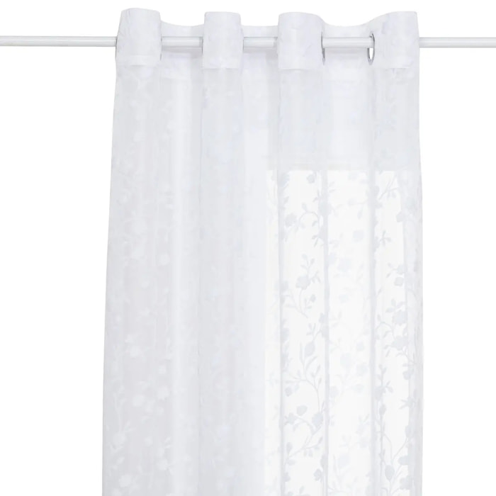 Voilage motif abstrait "Lazi" blanc 140x240cm