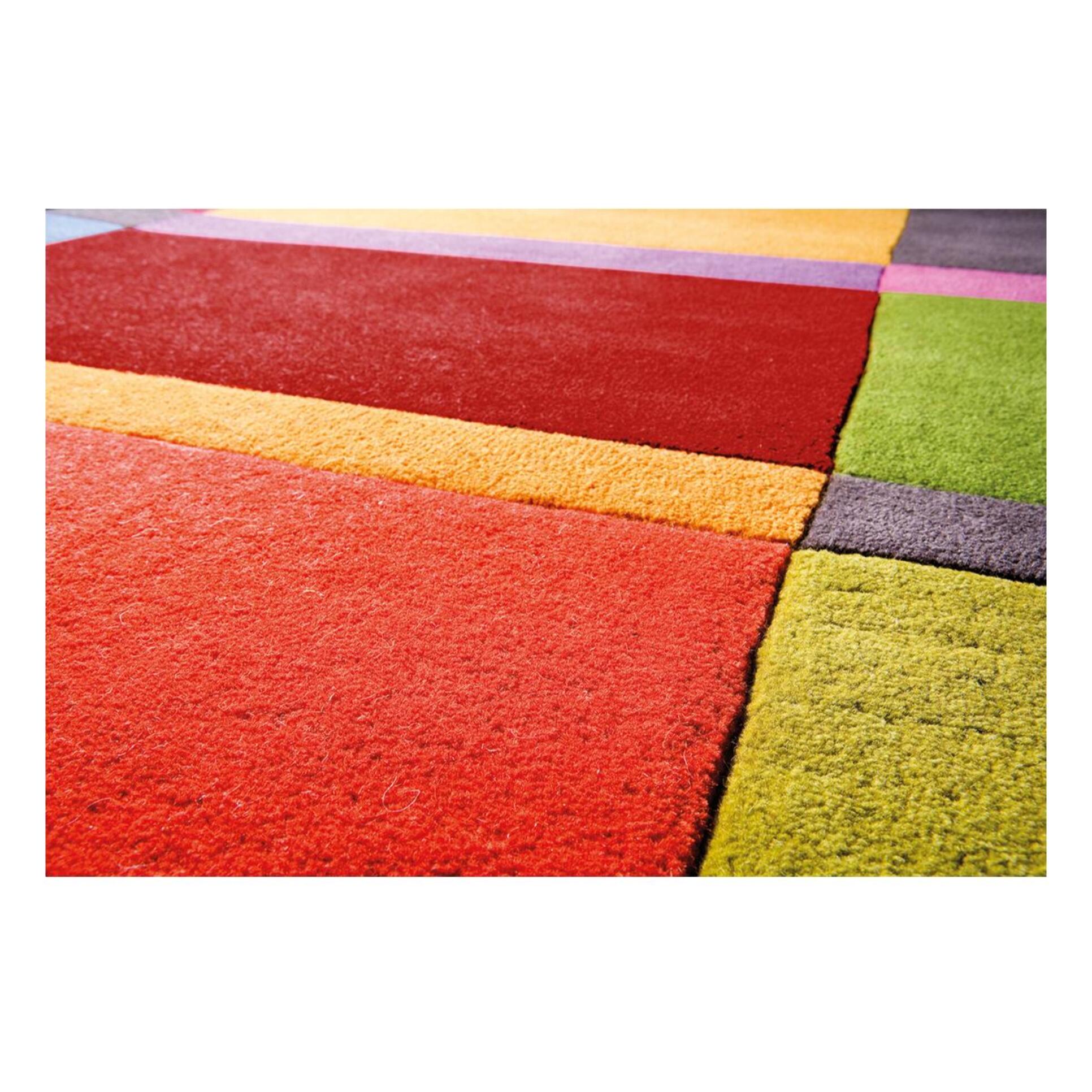Tapis salon et chambre fait main en laine motif géométrique QUIZA
