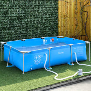 Piscina Desmontable 3600L Rectangular con Depuradora Cartucho 291x190x75 cm Azul