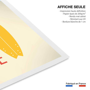 Poster Affiche illustration citation et surf report Affiche seule