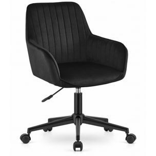 Poltrona da ufficio Roxy girevole in velluto nero