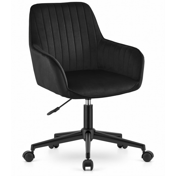 Poltrona da ufficio Roxy girevole in velluto nero