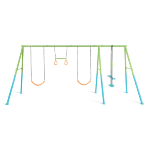 Intex Altalena Swing Set Colorata, Due Seggiolini, Dondolo e Trapezi, 465x249x203 cm
