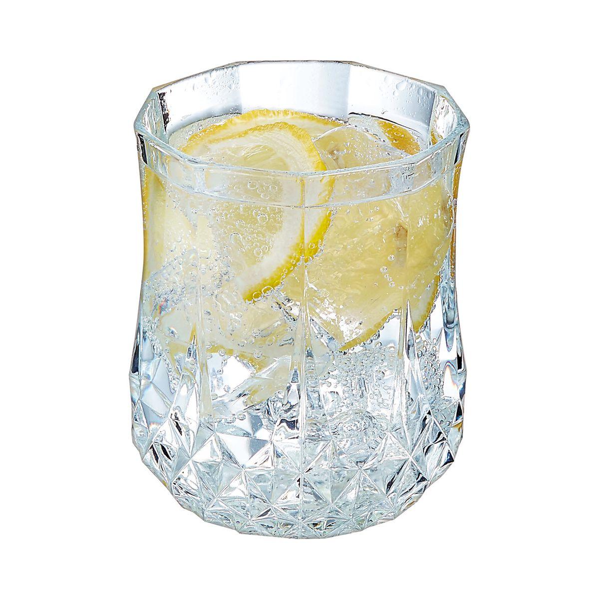 6 verres à eau vintage 23cl Longchamp - Cristal d'Arques - Verre ultra transparent au design vintage