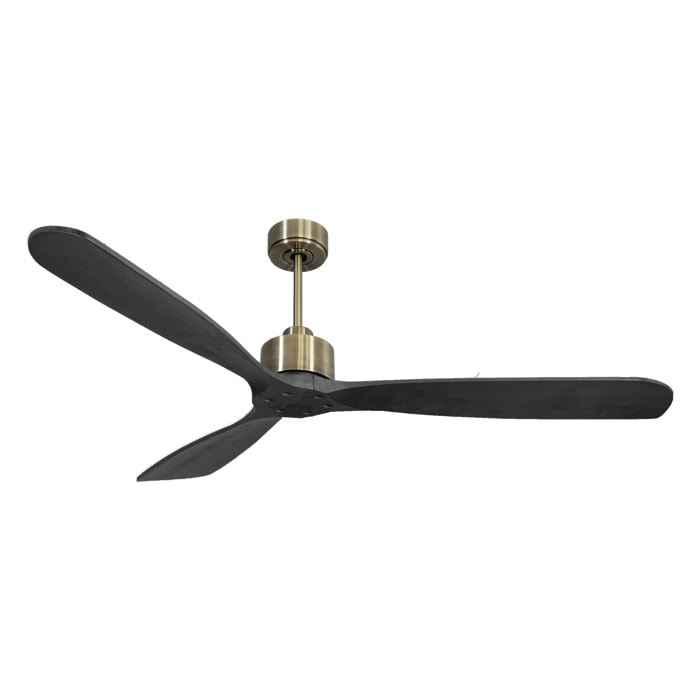 Ventilateur de plafond Réversible  Thermostat Wifi Moteur à courant continu Toits en pente Télécommande Hypersilence Mémoire FullWood