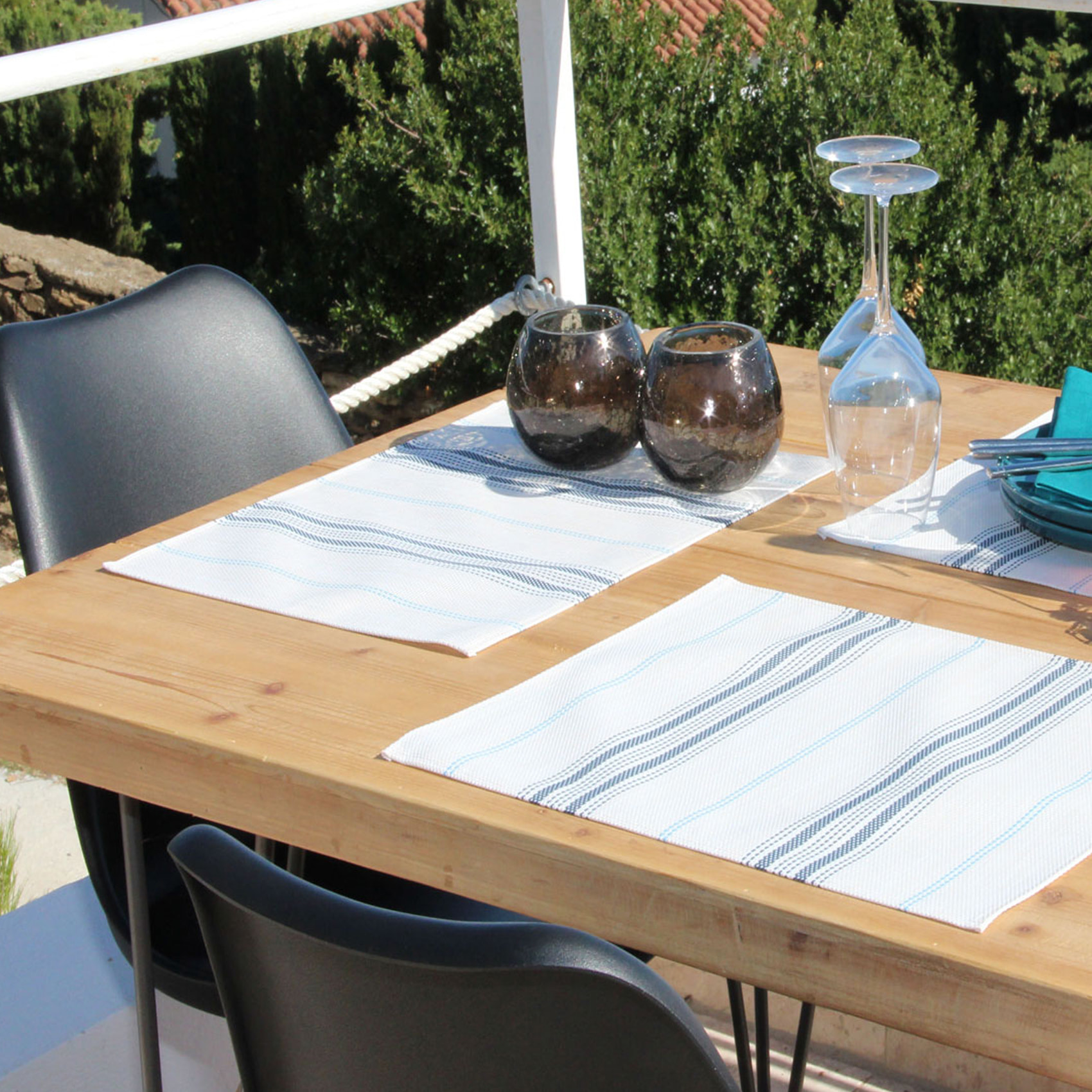 Set de table au style d'antan - Bleu Marine