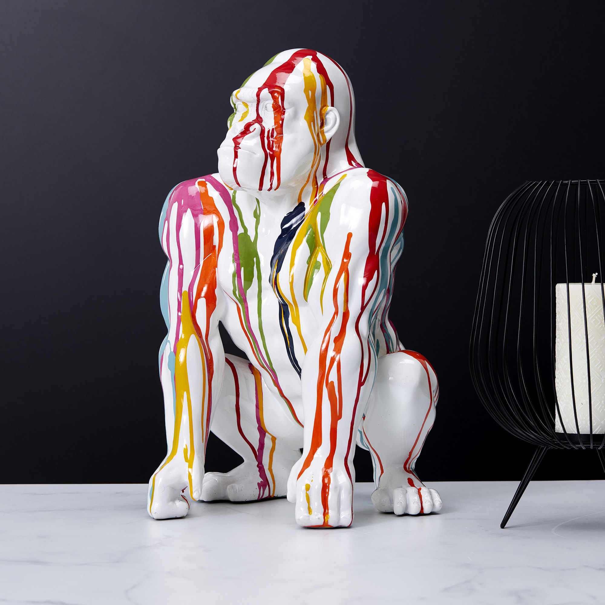Gorille Blanc Rainbow Deco 46cm