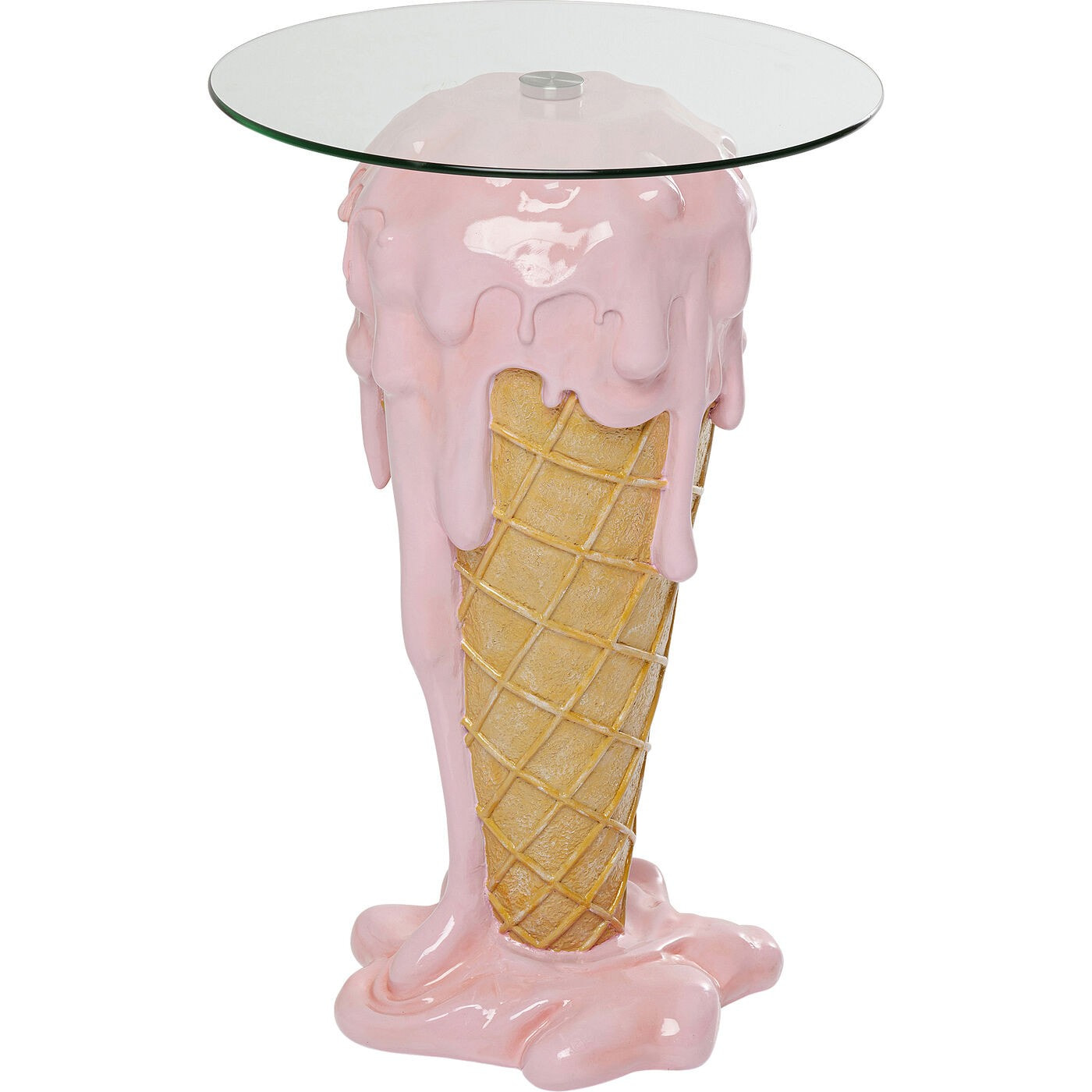 Table d'appoint glace rose 48cm Kare Design