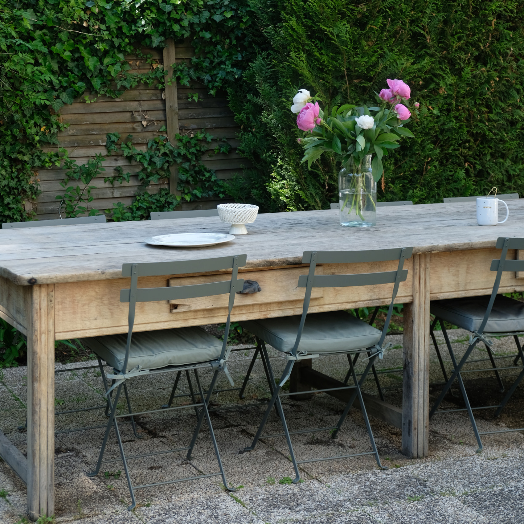 Galette de chaise extérieur imperméable et déhoussable MINORQUE - Vert Olive