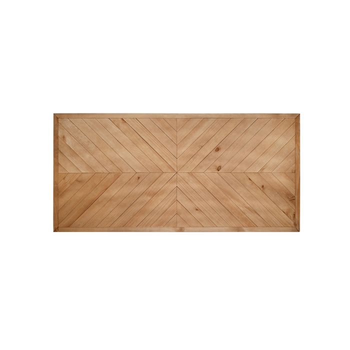 Cabecero de madera maciza estilo étnico en tono roble oscuro de 80x165cm Alto: 80 Largo: 165 Ancho: 3