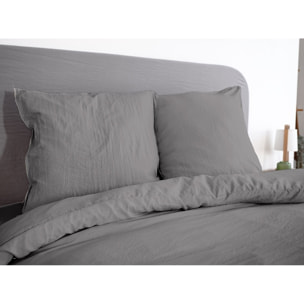 Parure Microfibre Lavee Gris Anthracite