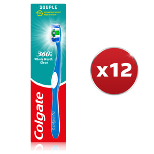 Pack de 12 - Colgate - Brosse à dents 360° Souple