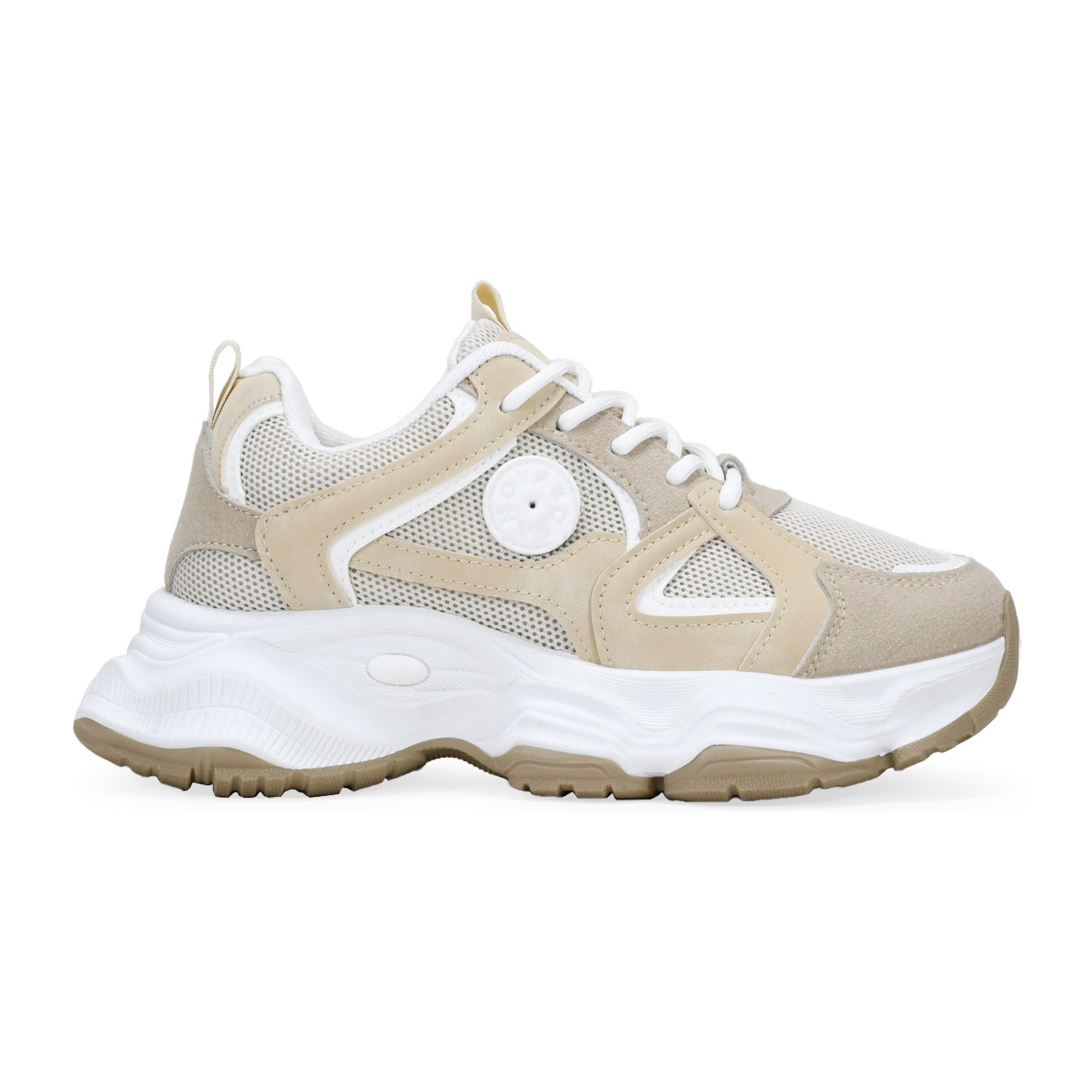 Zapatillas de plataforma beige con cordones