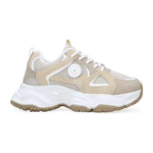 Zapatillas de plataforma beige con cordones