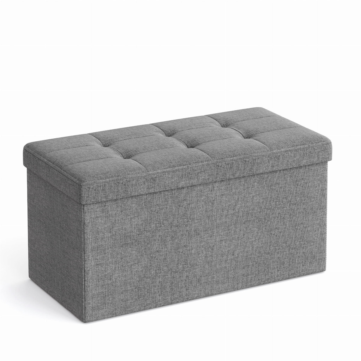 Panca contenitore pieghevole in tessuto grigio chiaro