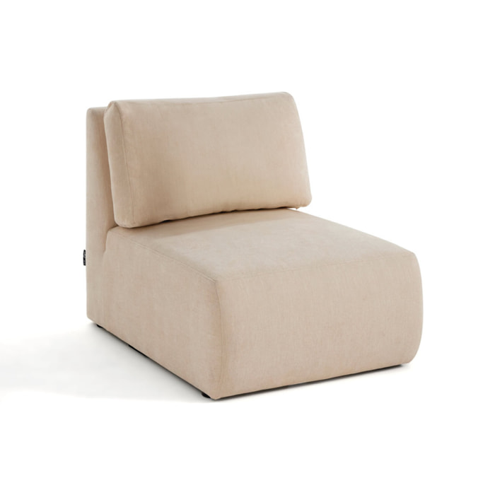 Santorini - module d'assise sans accoudoirs - en tissu texturé - Beige