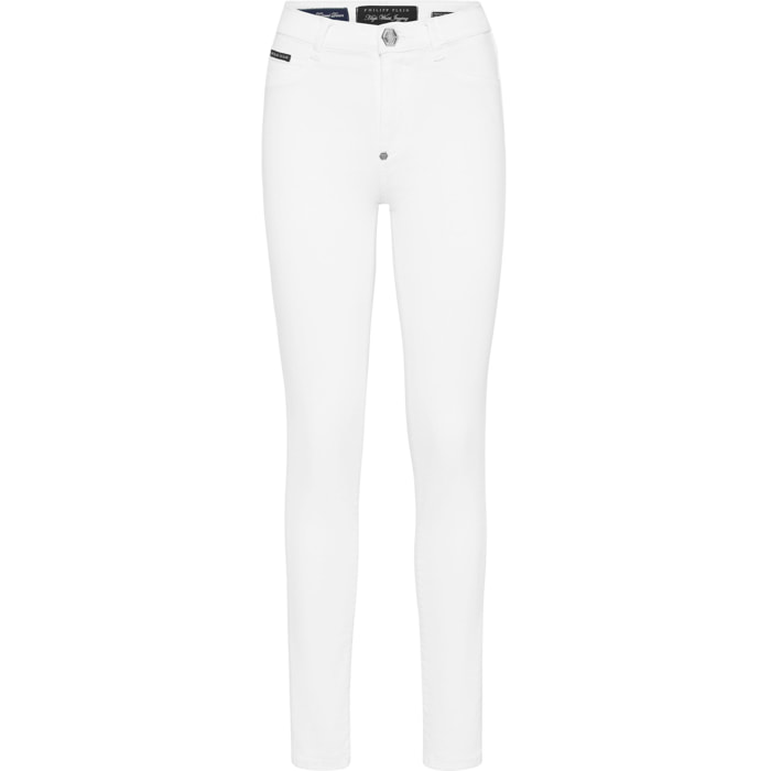 PHILIPP PLEIN Jegging a vita alta LOGO