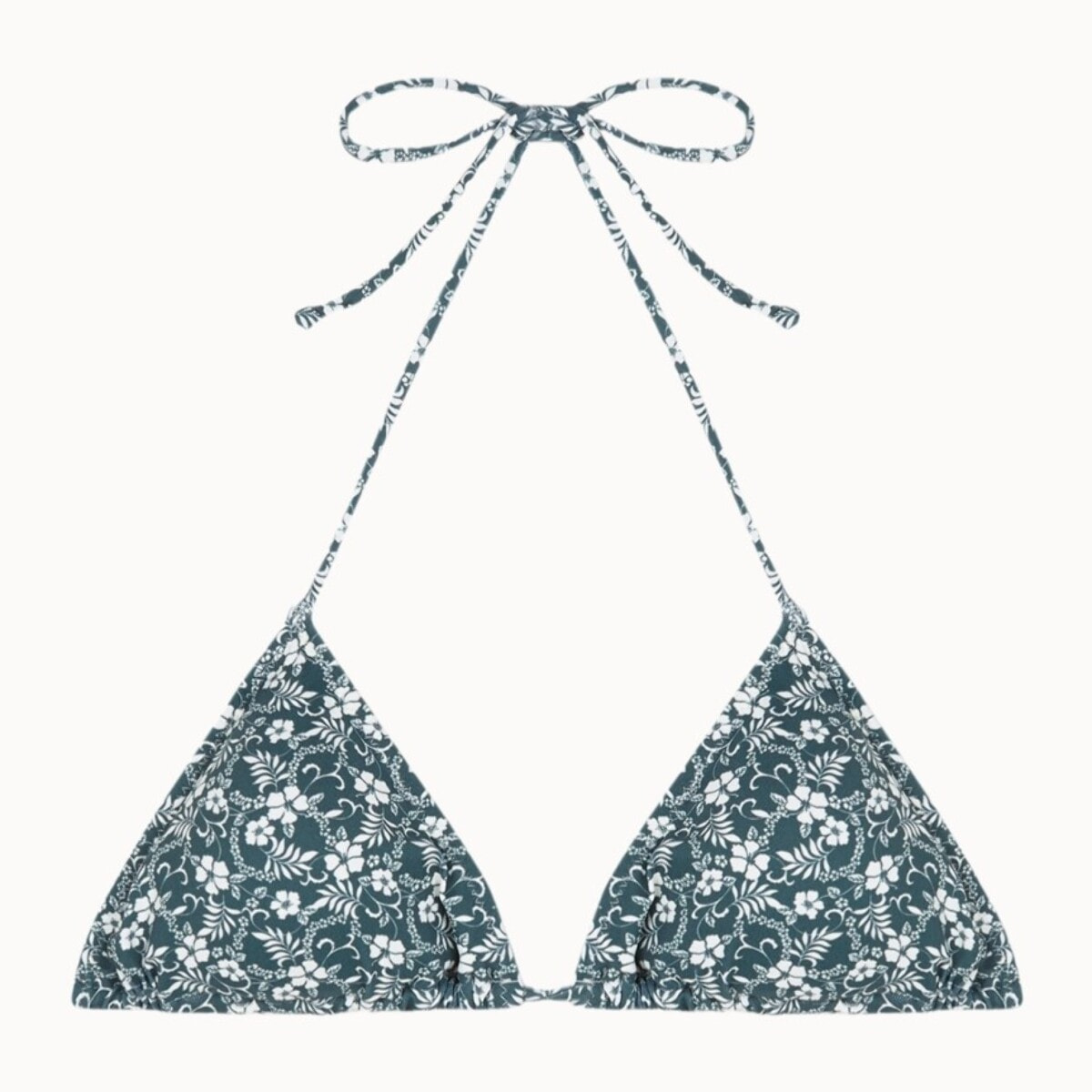 Top de bikini triángulo cortina con estampado floral