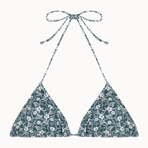 Top de bikini triángulo cortina con estampado floral
