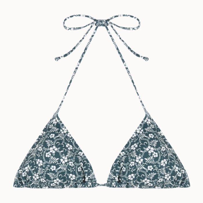 Top de bikini triángulo cortina con estampado floral
