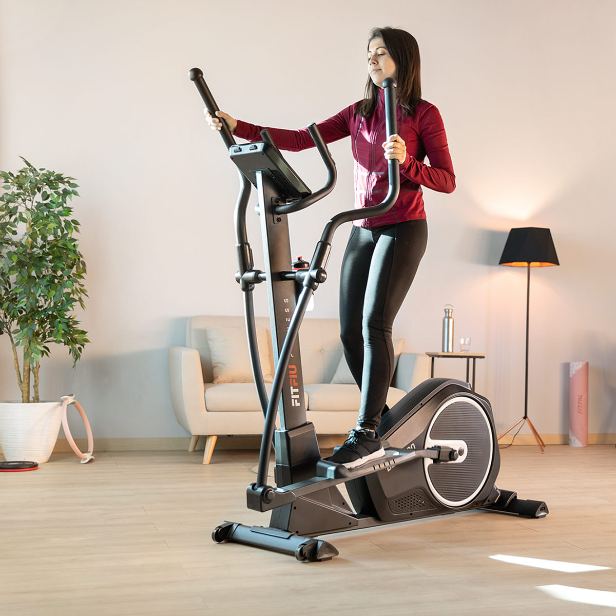 Bicicleta elíptica FITFIU con disco 6kg, conectividad APP y pulsómetro