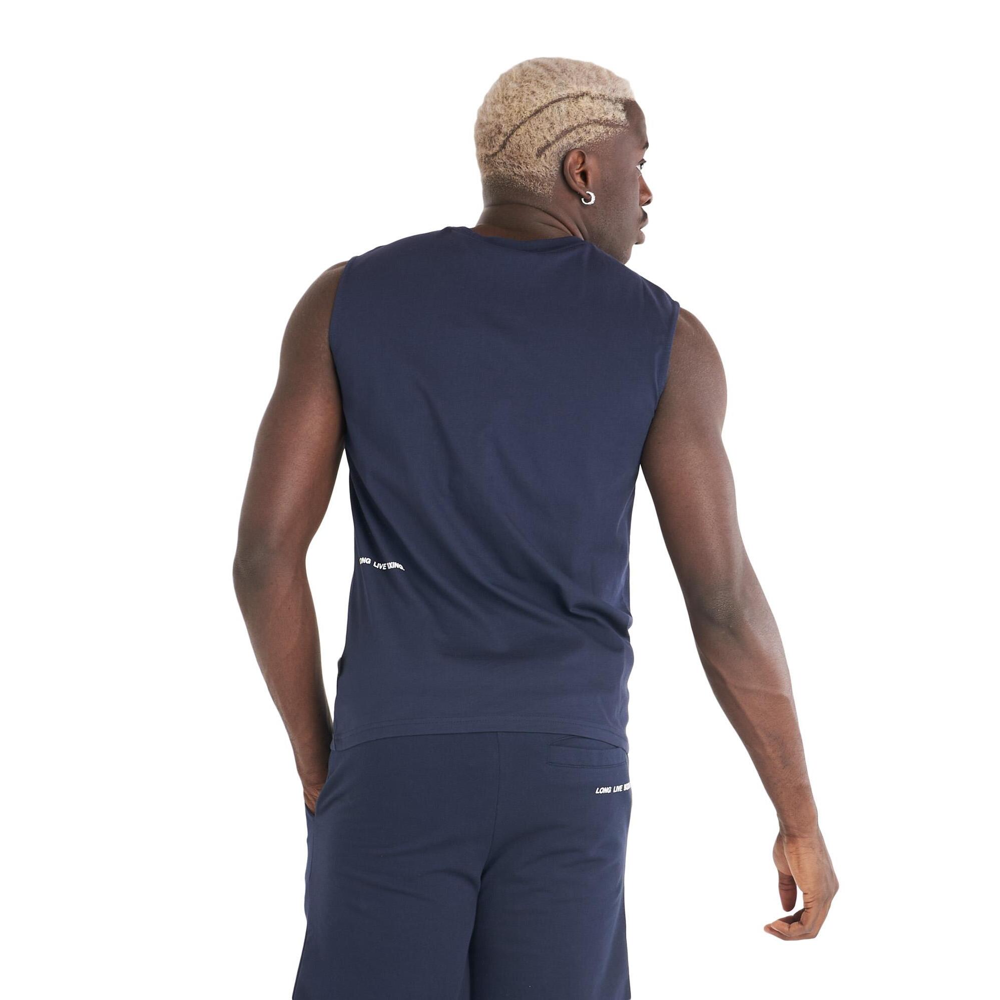 T-shirt smanicata in cotone organico da uomo Minimal