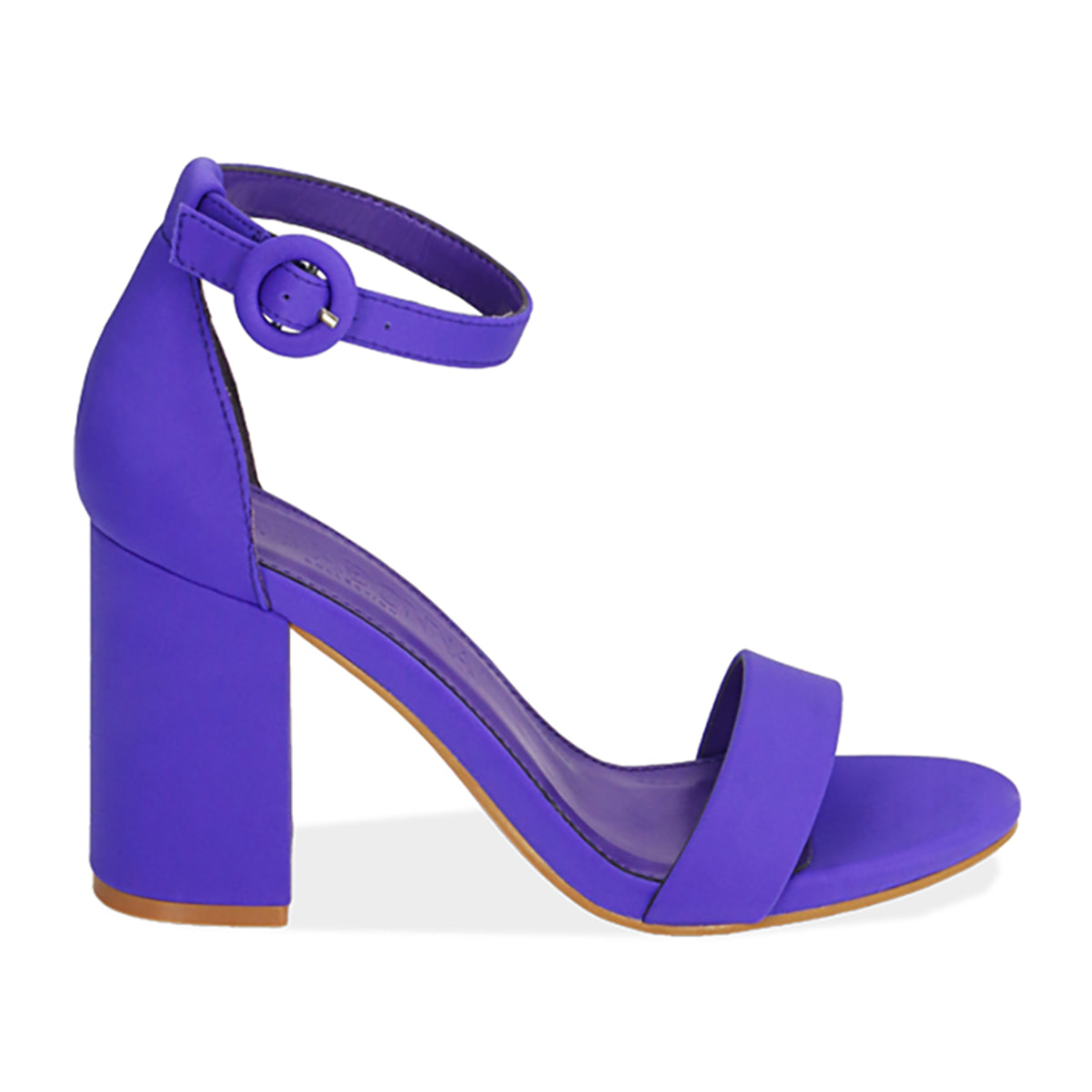 Sandali viola in lycra, tacco 9 cm