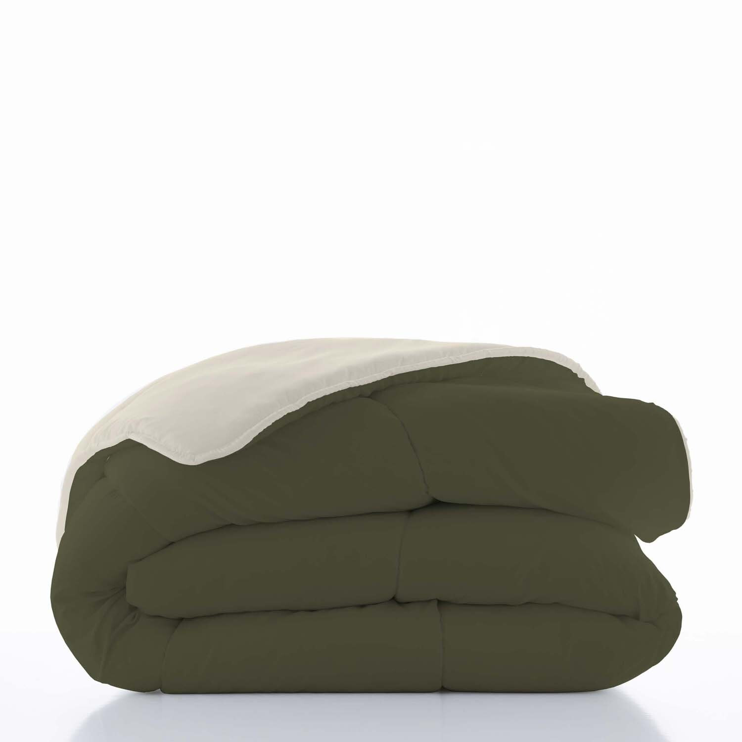 Naturals - Edredón Bicolor - 300 Gr - 100% Microfibra Poliéster - Verde/Vainilla