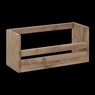 Estante zapatero de madera maciza en tono roble oscuro de varias medidas