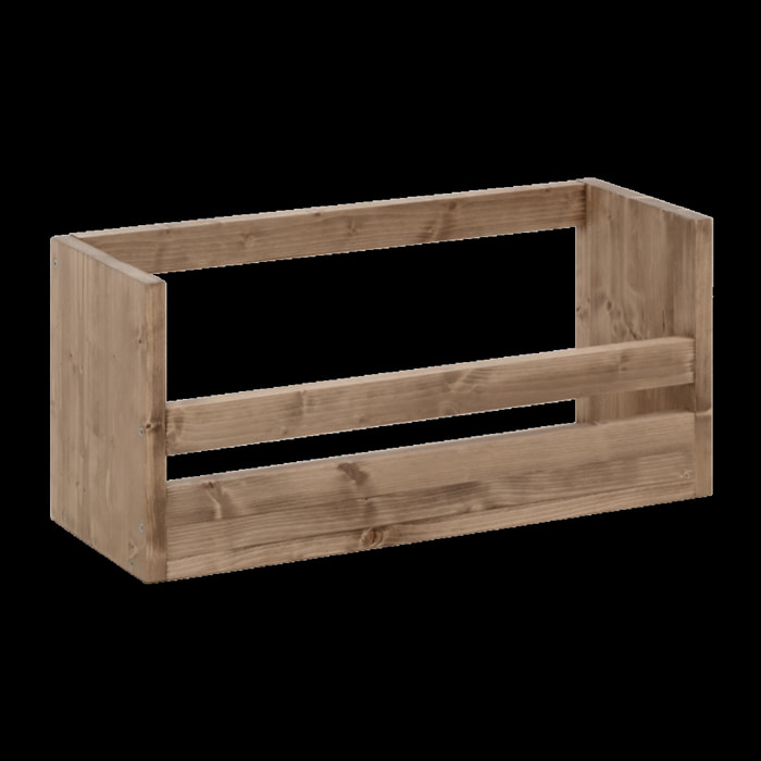 Estante zapatero de madera maciza en tono roble oscuro de varias medidas