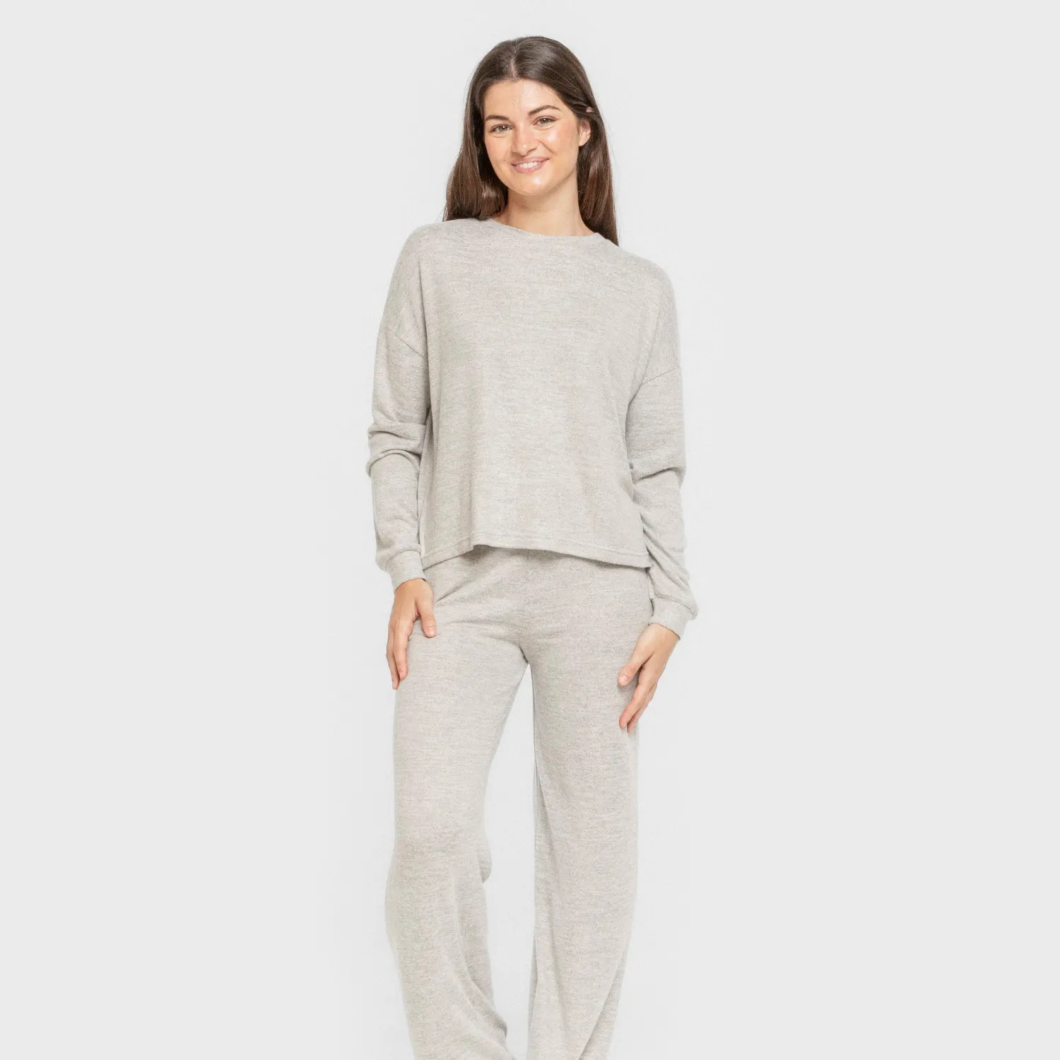 Pijama angorina liso gris
