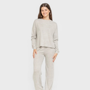 Pijama angorina liso gris