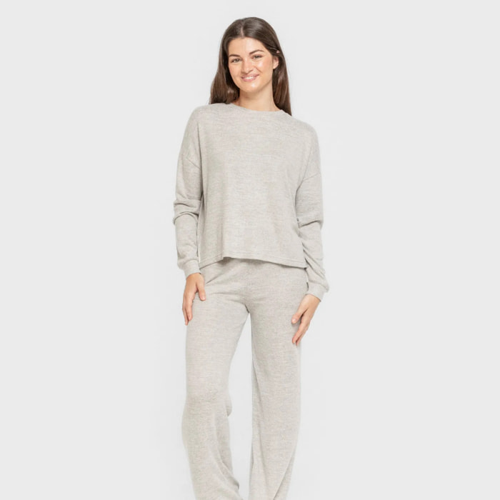 Pijama angorina liso gris