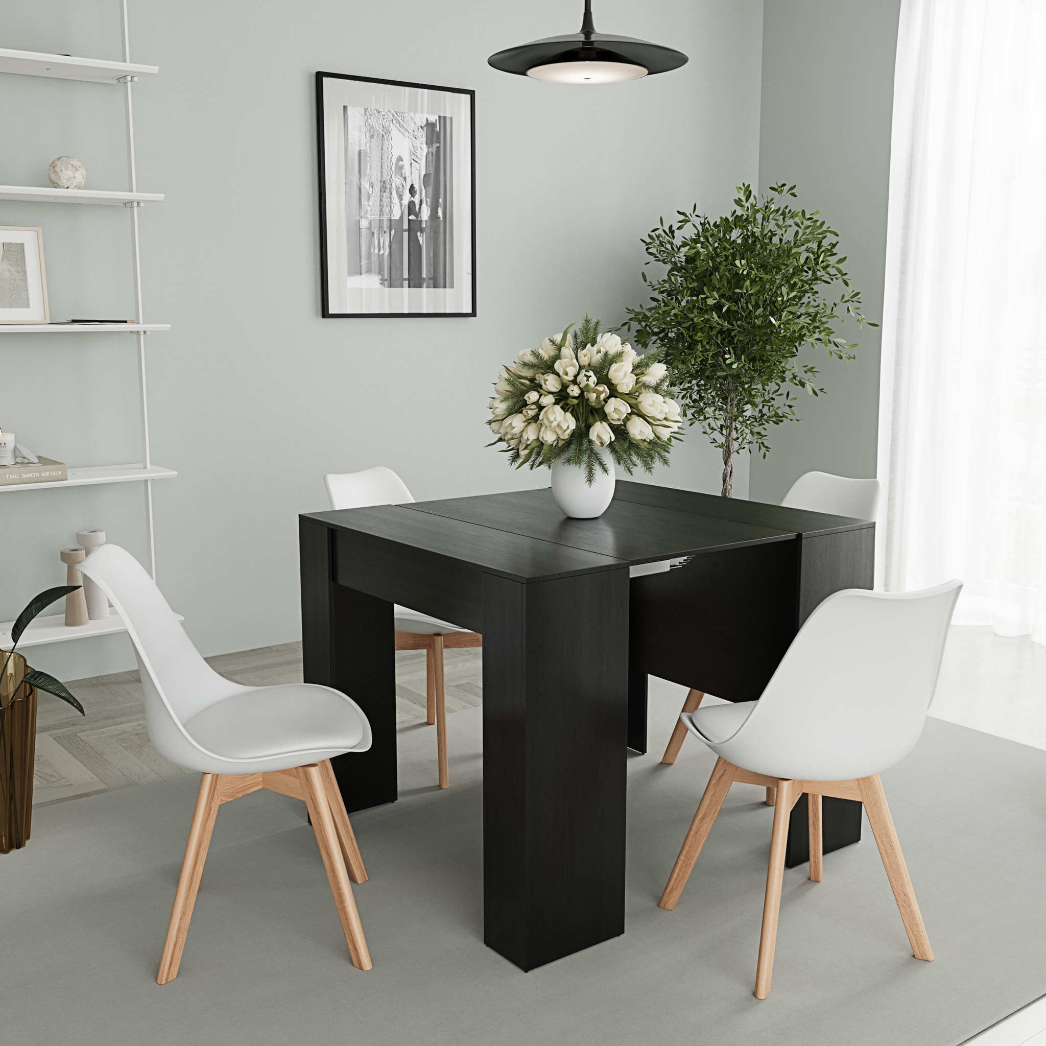 Tavolo Consolle Allungabile Oslo Plus Fino A 3 Metri Tavolo 14 Posti Salvaspazio Design Moderno Elegante Consolle Casa Ufficio 78x51x90 cm Nero
