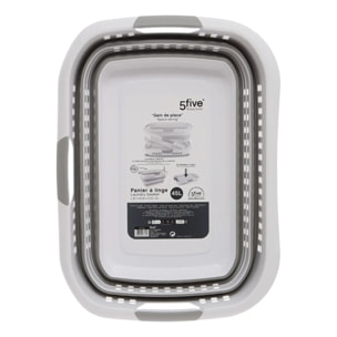 Corbeille à linge pliable 45L "Hugger" gris et blanc