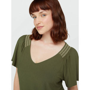 Fiorella Rubino - Camiseta en tejido de punto crepé - Verde