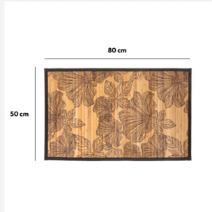 Tapis latte bambou 50x80 cm Noir BlackFlora