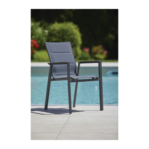 Ensemble table et chaises de jardin  - gris - CARMAPLES XL