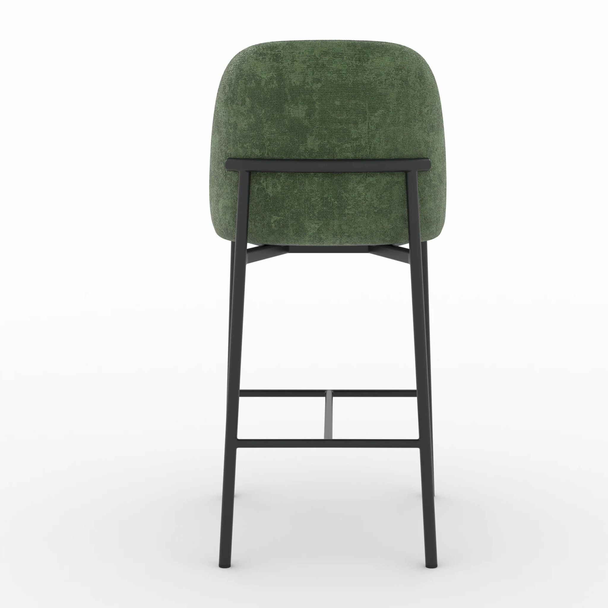 Lot de 2 chaises pour îlot central 67 cm en tissu vert sapin - Noah