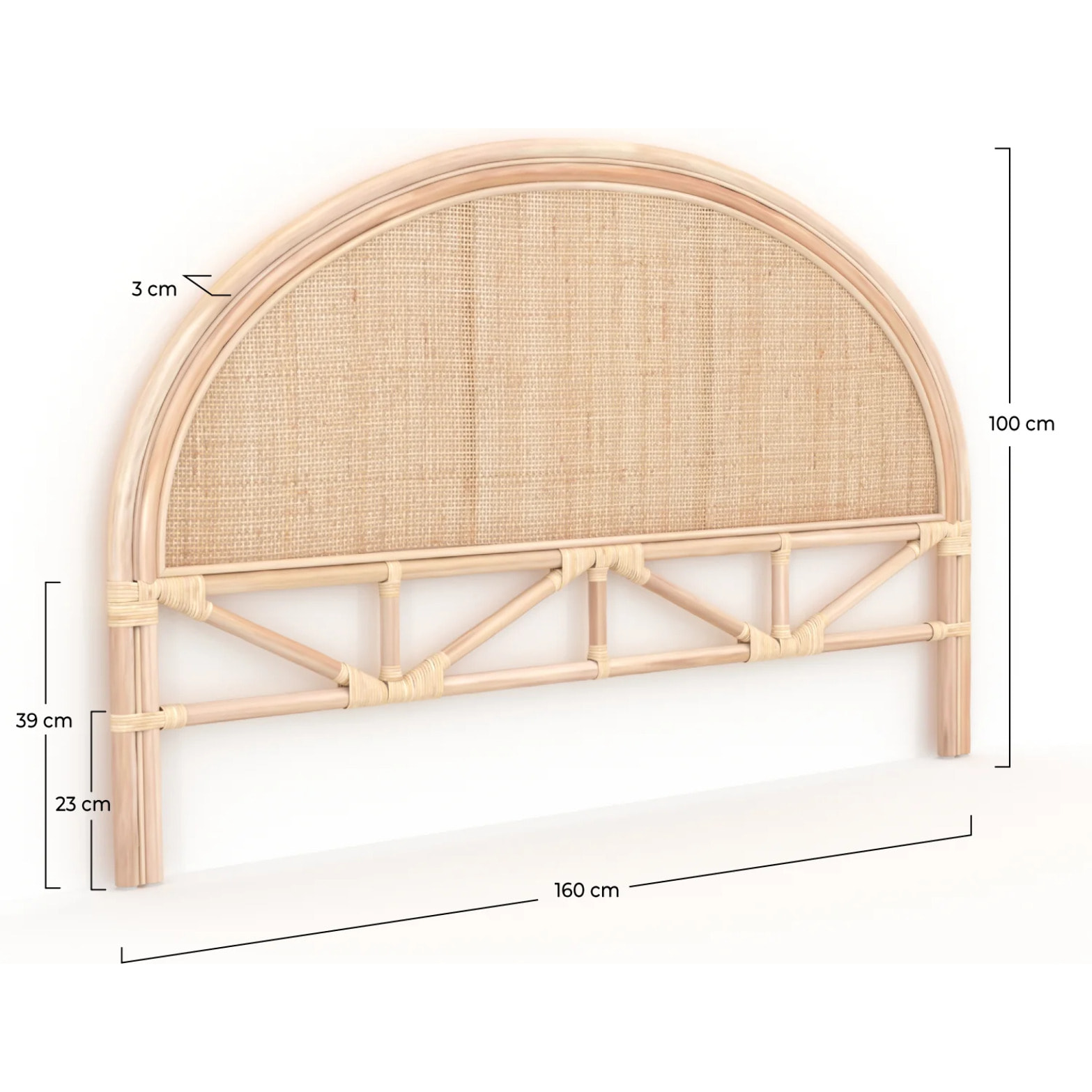 Tête de lit en rotin naturel 160 cm - Madya