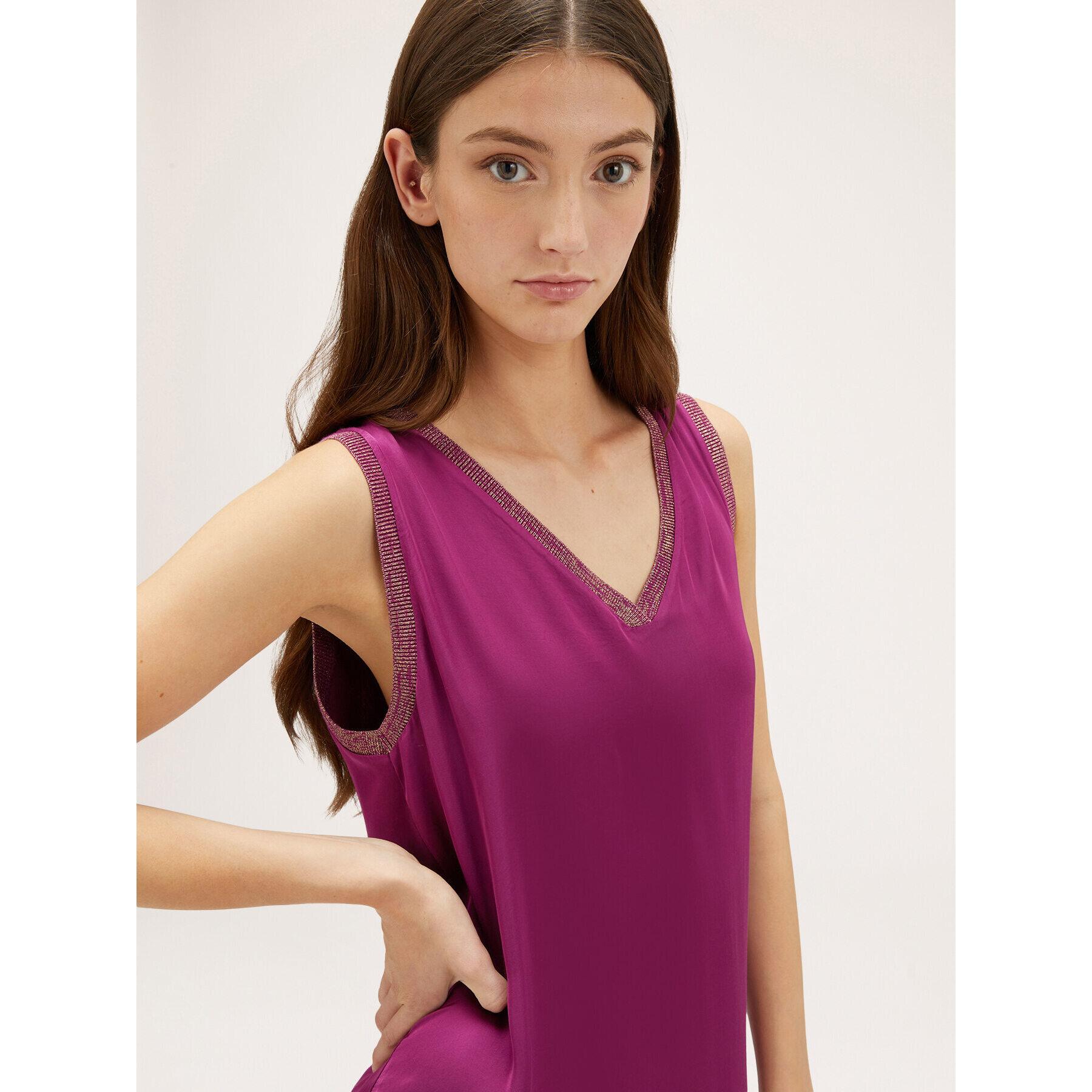 Motivi - Vestido ancho de raso - Fuchsia