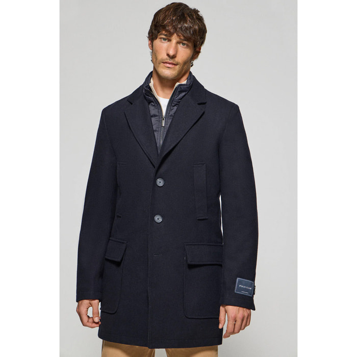 Giaccone blu marino Cambridge con particolari Polo Club