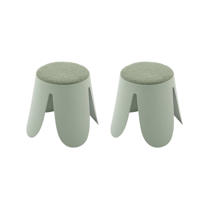 Tabouret empilable enfant bouclette texturée (lot de 2) NIKI KIDS