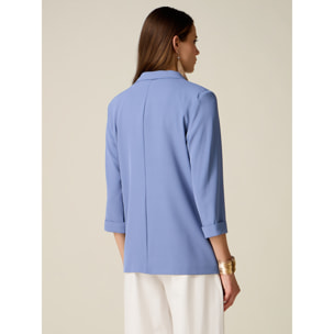 Oltre - Giacca blazer con spilla a fiore - Azzurro