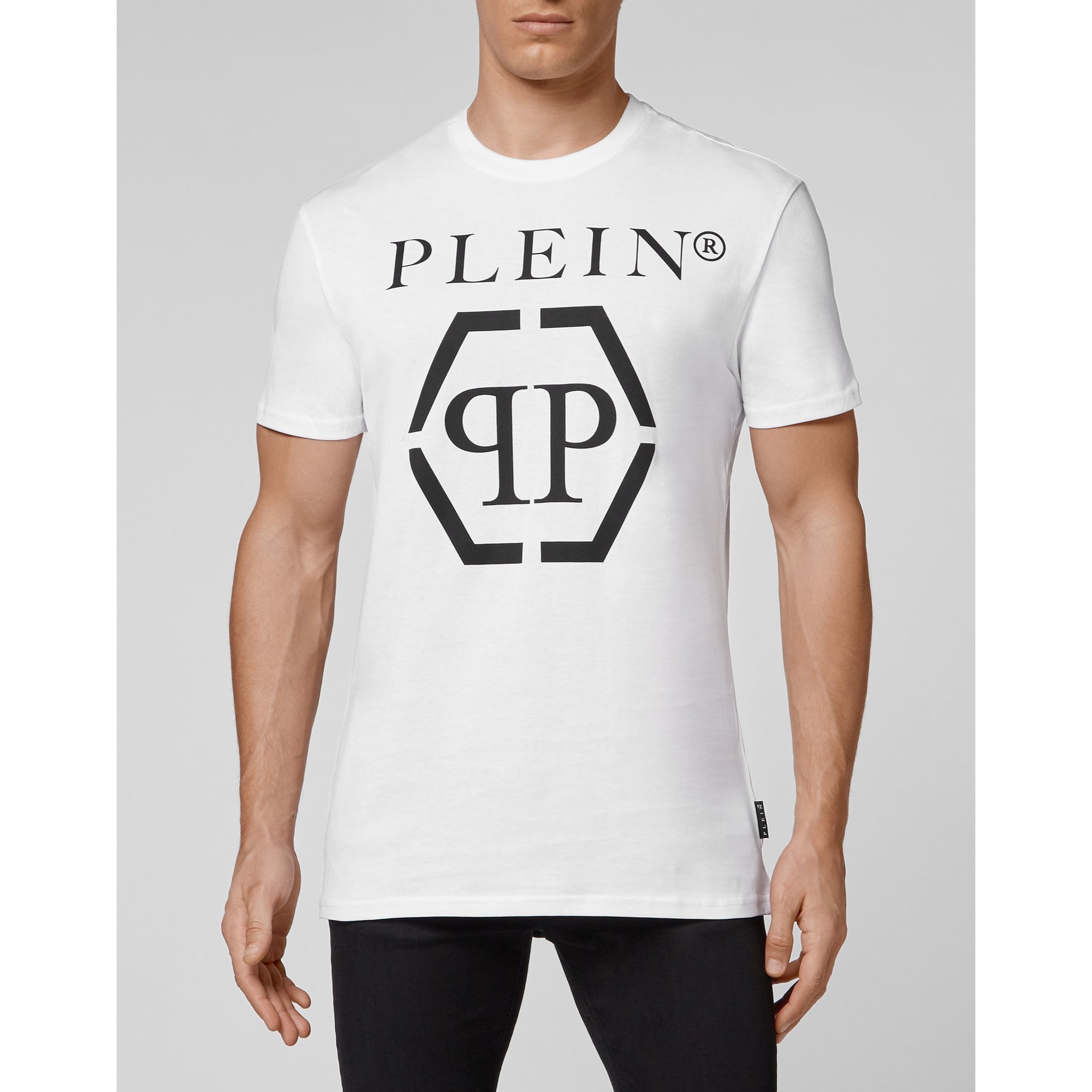 PHILIPP PLEIN Camiseta de cuello redondo y manga corta HEXAGON
